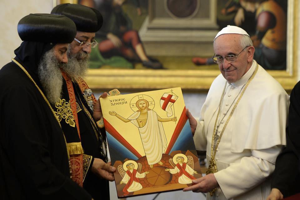 البابا تاوضروس وبابا الفاتيكان فى صلاه مشتركة