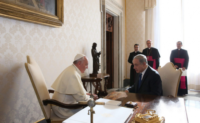 نتانياهو يبحث مع البابا مشروع الزيارة الى الارض المقدسة وعملية السلام