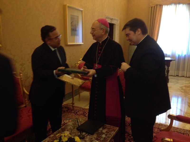 نبيل فهمي يلتقي رئيس وزراء ووزير خارجية الفاتيكان