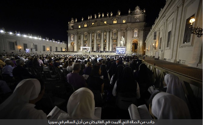 البابا فرنسيس أتضرع بالصلاة من أجل سوريا