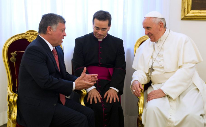 البابا والملك يؤكدان دعم التعاون والحوار والمحبة بين الأديان