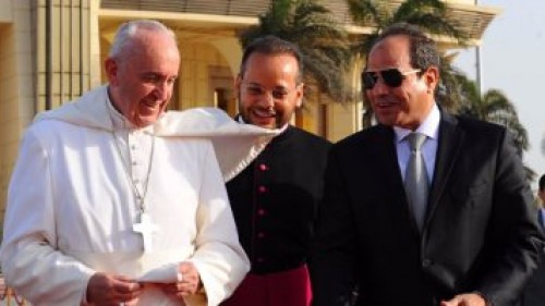 الرئيس عبدالفتاح السيسي في وداع البابا فرنسيس بابا الفاتيكان عند مغادرته