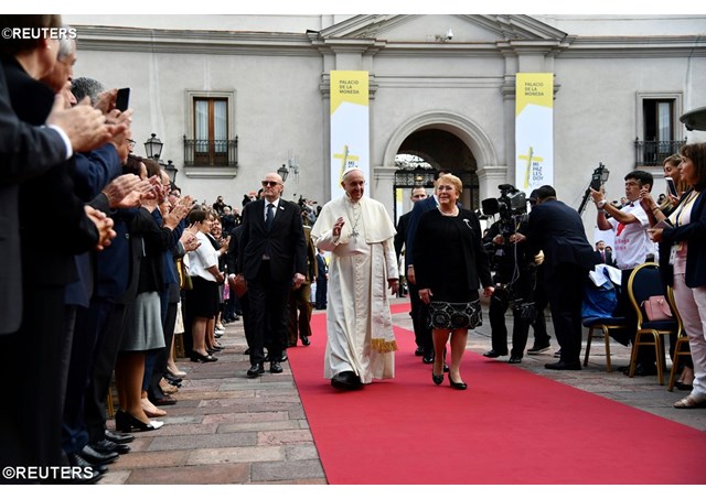 زيارة البابا فرنسيس الى تشيلى و بيرو من 18 وحتى 21 يناير الجاري في إطار جولة في أمريكا الجنوبية